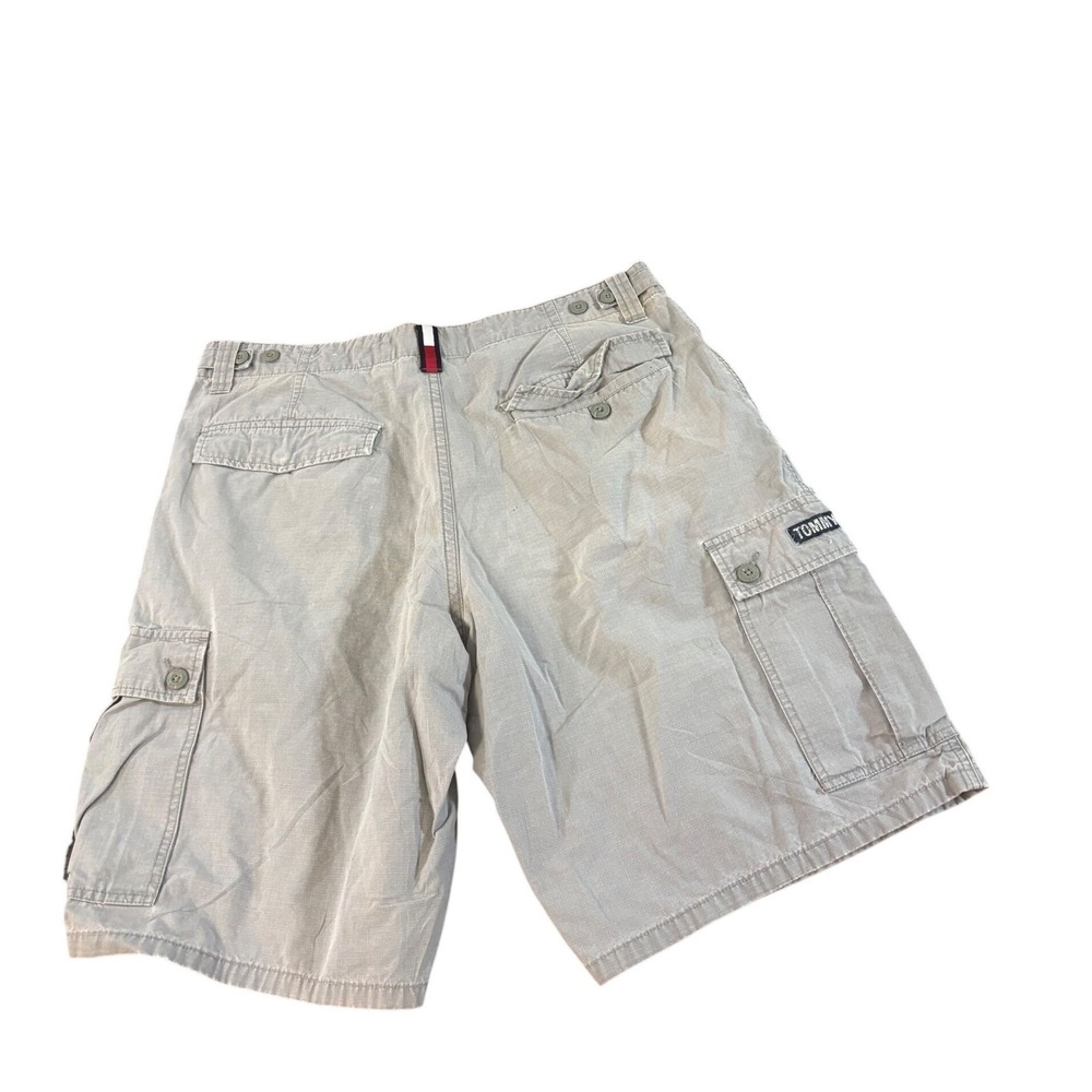 Tommy Jeans Mens Cargo Shorts Size 36 Grey Ripstop Cotton Utility Casual Hiking - Picture 2 of 7